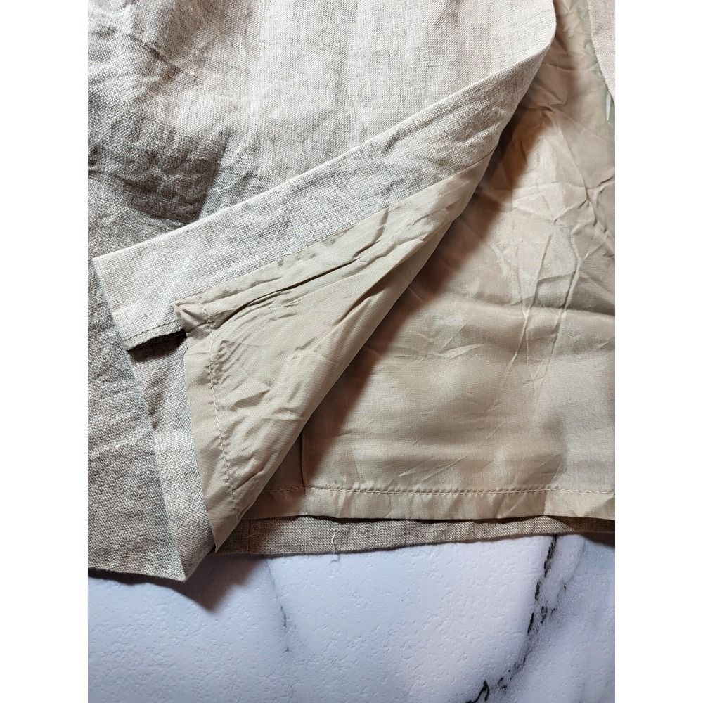 Breeches Natural Linen Maxi Sheath Dress Rear Zip Front Slit USA Size 6 Neutral‎ - Picture 8 of 8